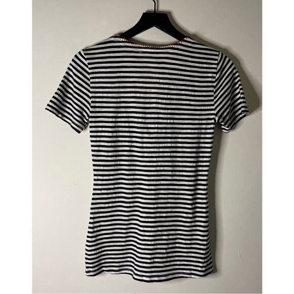 Anthropologie Ett:twa Twist Front Stripe Tee Size XS - Picture 3 of 7